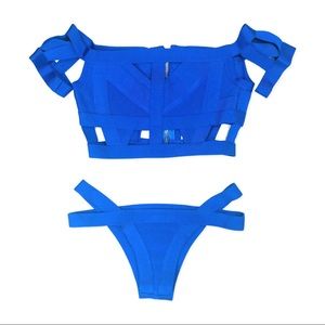 sapphire blue Femme bandage bikini SZ XS